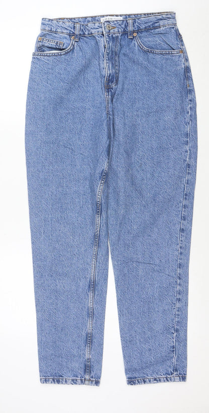 Primark Women’s Blue Acid Wash Mom Jeans Size 12 High Rise Denim