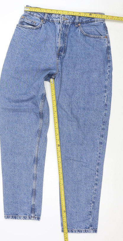 Primark Women’s Blue Acid Wash Mom Jeans Size 12 High Rise Denim