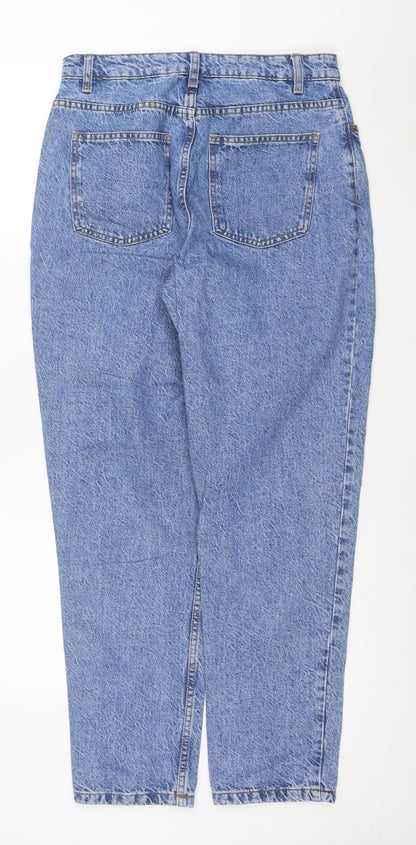 Primark Women’s Blue Acid Wash Mom Jeans Size 12 High Rise Denim