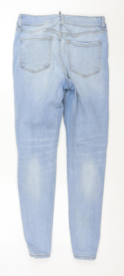 Denim Co. Women's Blue Size 12 Skinny Distressed Jeans