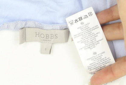 Hobbs Women Blue 3/4 Sleeve Cotton Boat Neck Blouse Size S