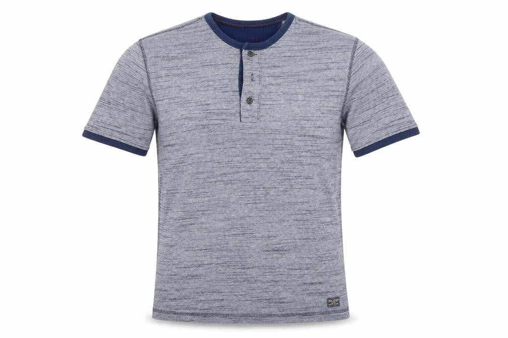 Marks & Spencer Mens Blue Henley Polo Shirt Size S Cotton
