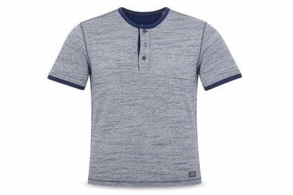 Marks & Spencer Mens Blue Henley Polo Shirt Size S Cotton