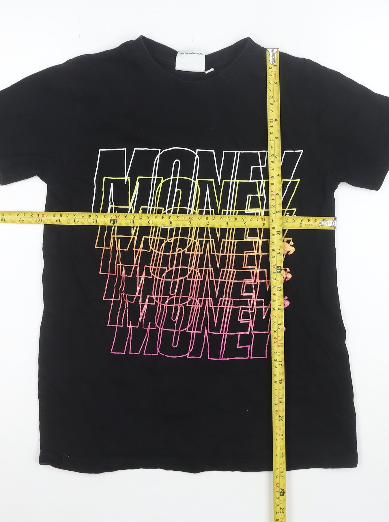 Money Boys Black Graphic Print T-Shirt 11-12 Years Short Sleeve Cotton