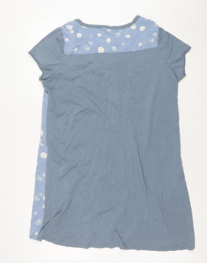 White Stuff Women’s Blue Polka Dot Jersey Shift Dress Size 14