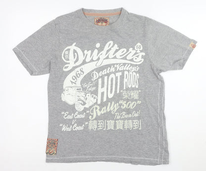Tokyo Laundry Men's Grey Drifters Graphic Print T-Shirt Size Small
