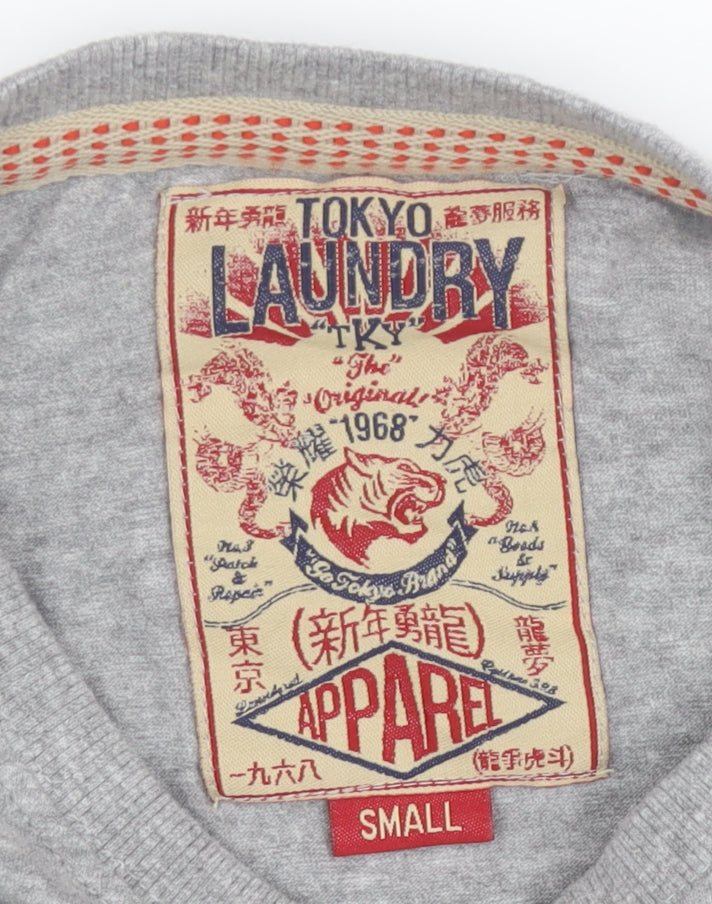 Tokyo Laundry Men's Grey Drifters Graphic Print T-Shirt Size Small