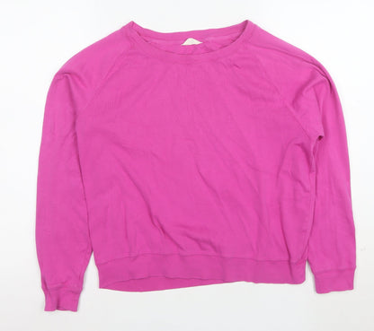 Hush Women Pink Cotton Pullover Sweatshirt Size S