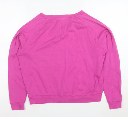 Hush Women Pink Cotton Pullover Sweatshirt Size S