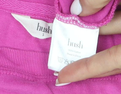 Hush Women Pink Cotton Pullover Sweatshirt Size S