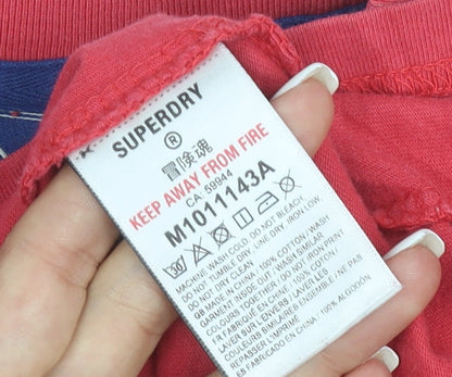 Superdry Men's Red Graphic Logo Cotton Crew Neck T-Shirt Size M