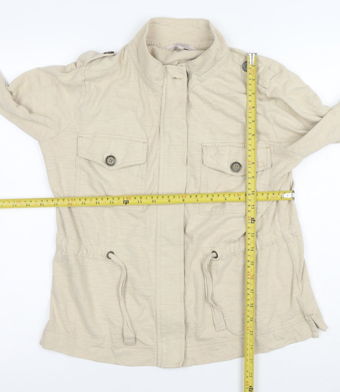 Next Women’s Beige Cotton Military Jacket Size 12