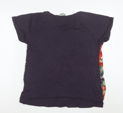 Marks and Spencer Womens Multicoloured Floral Viscose T-Shirt UK 16