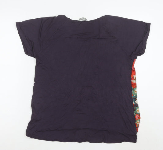Marks and Spencer Womens Multicoloured Floral Viscose T-Shirt UK 16