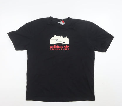Adidas Adventure Men's Black Crew Neck Short Sleeve T-Shirt M