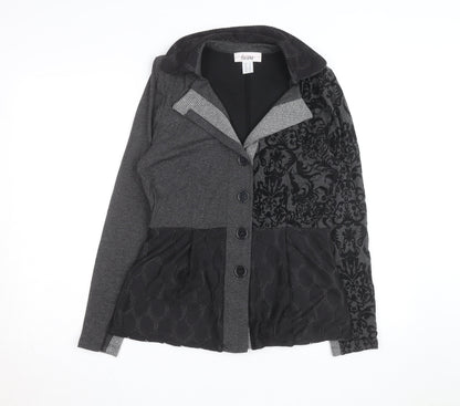 Linea Tesini Women's Grey Collared Button Cardigan Size 12
