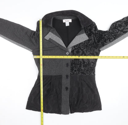 Linea Tesini Women's Grey Collared Button Cardigan Size 12