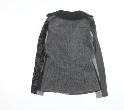 Linea Tesini Women's Grey Collared Button Cardigan Size 12