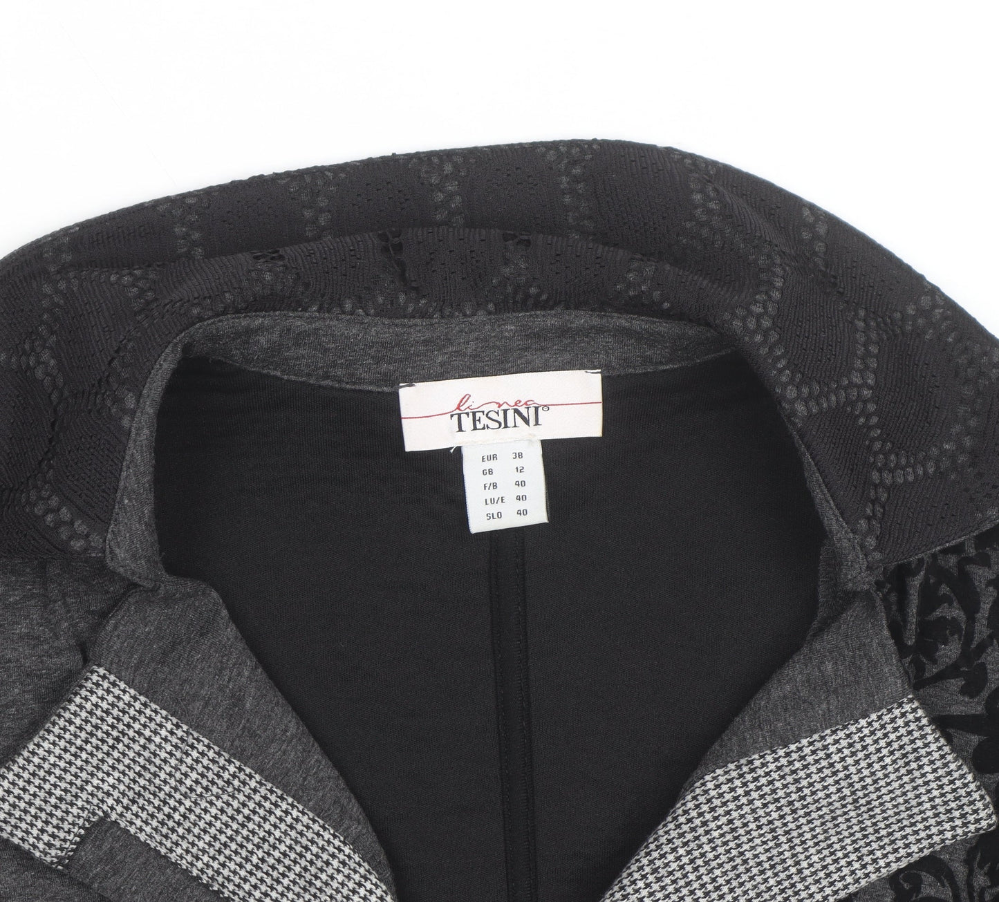 Linea Tesini Women's Grey Collared Button Cardigan Size 12
