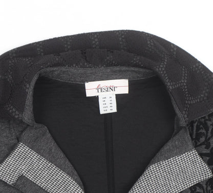 Linea Tesini Women's Grey Collared Button Cardigan Size 12