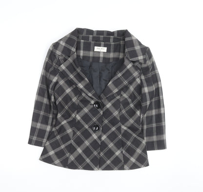 Kaliko Women Black Check Single-Breasted Blazer Size 10
