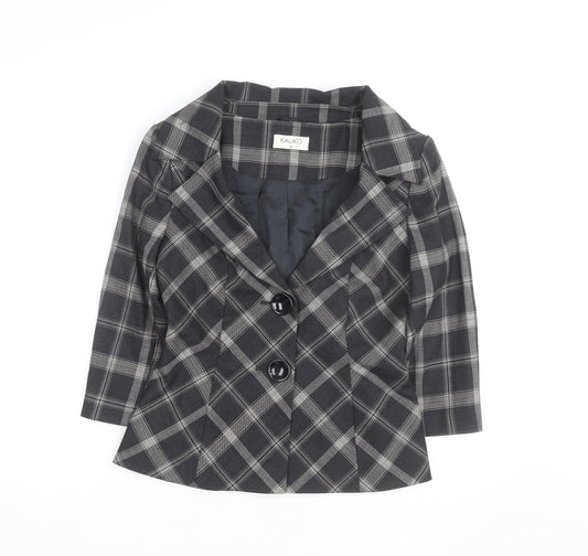 Kaliko Women Black Check Single-Breasted Blazer Size 10