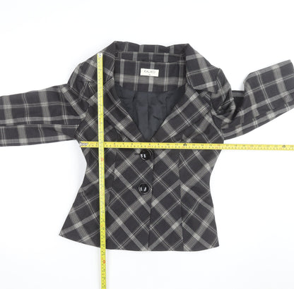 Kaliko Women Black Check Single-Breasted Blazer Size 10