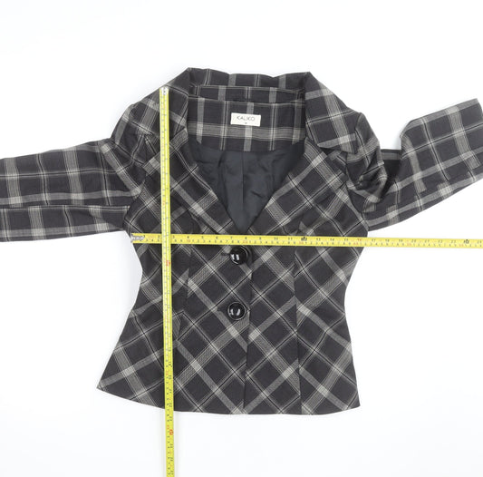 Kaliko Women Black Check Single-Breasted Blazer Size 10