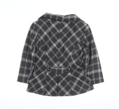 Kaliko Women Black Check Single-Breasted Blazer Size 10