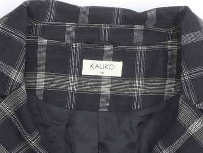 Kaliko Women Black Check Single-Breasted Blazer Size 10