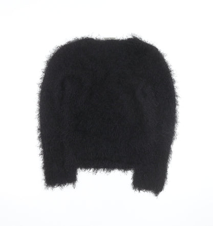 New Look Women’s Black Fluffy Knit Pullover Jumper Size S