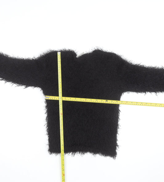 New Look Women’s Black Fluffy Knit Pullover Jumper Size S