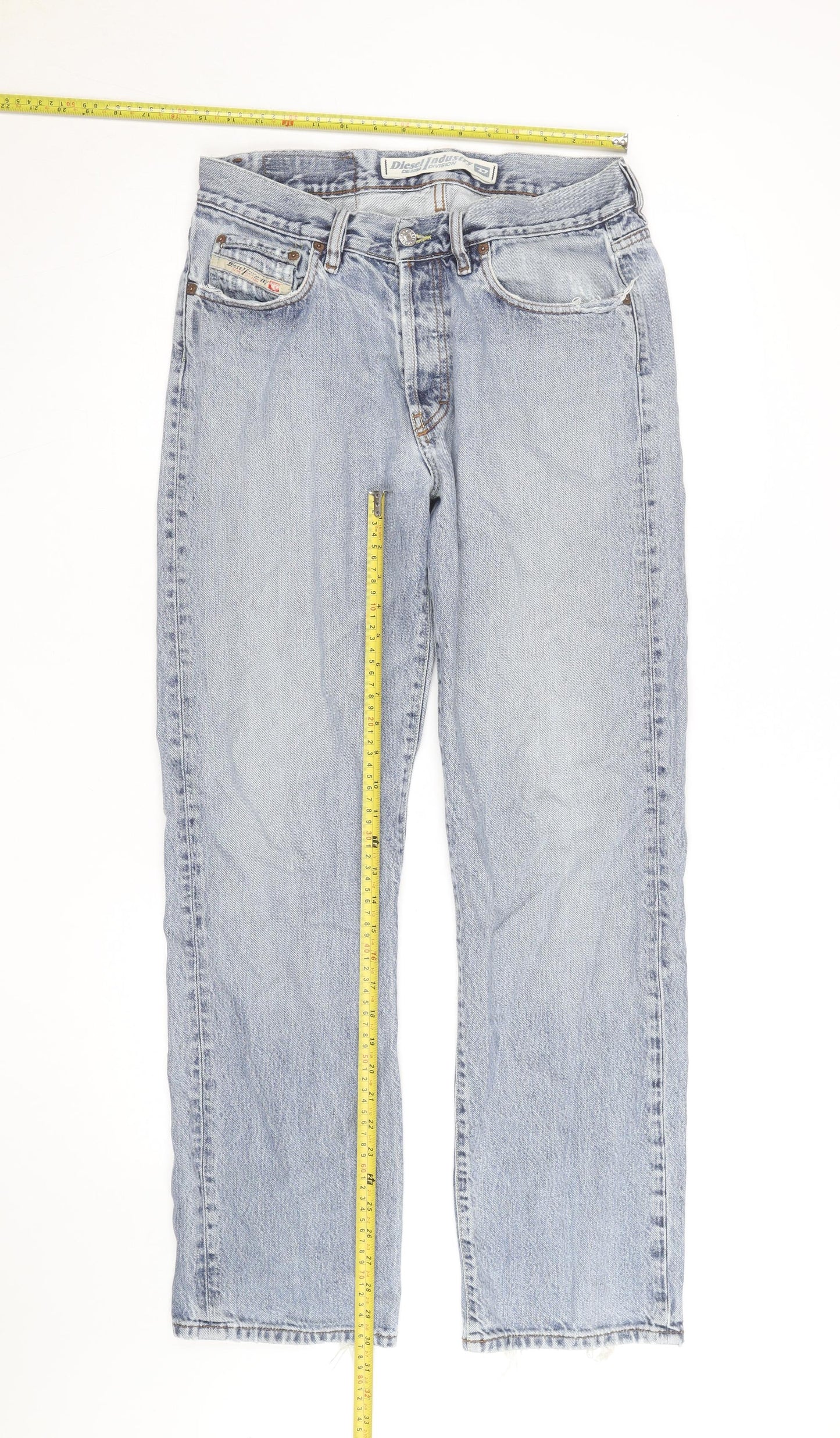 Diesel Industry Men’s Light Blue Straight Jeans Size 32 Regular Denim