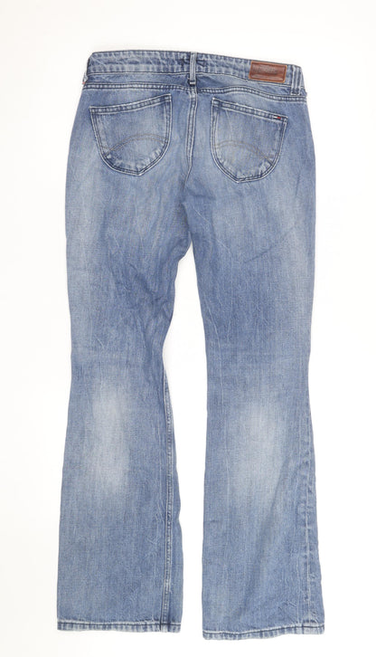 Tommy Hilfiger Men Blue 28x30 Bootcut Distressed Denim Jeans