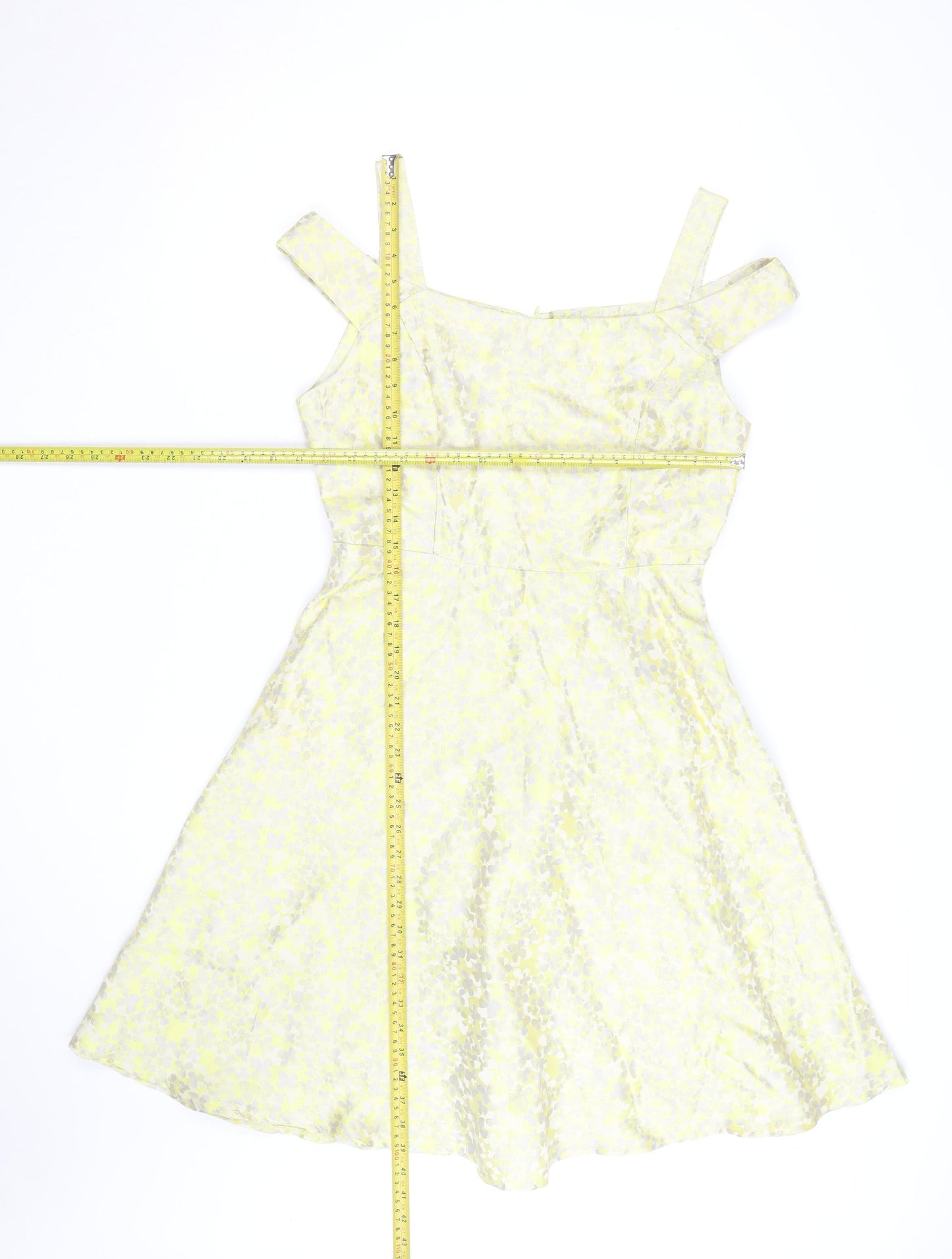 Collection London Women’s Yellow Floral Fit & Flare Dress Size 12