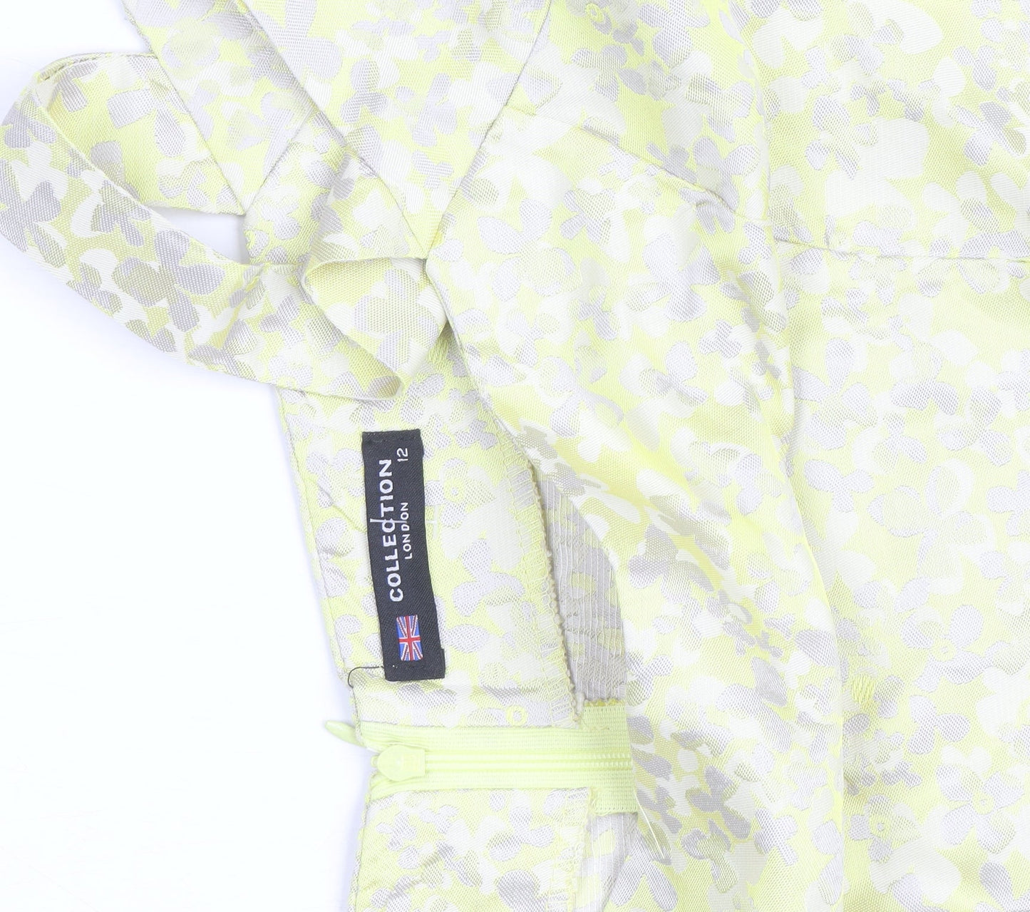 Collection London Women’s Yellow Floral Fit & Flare Dress Size 12