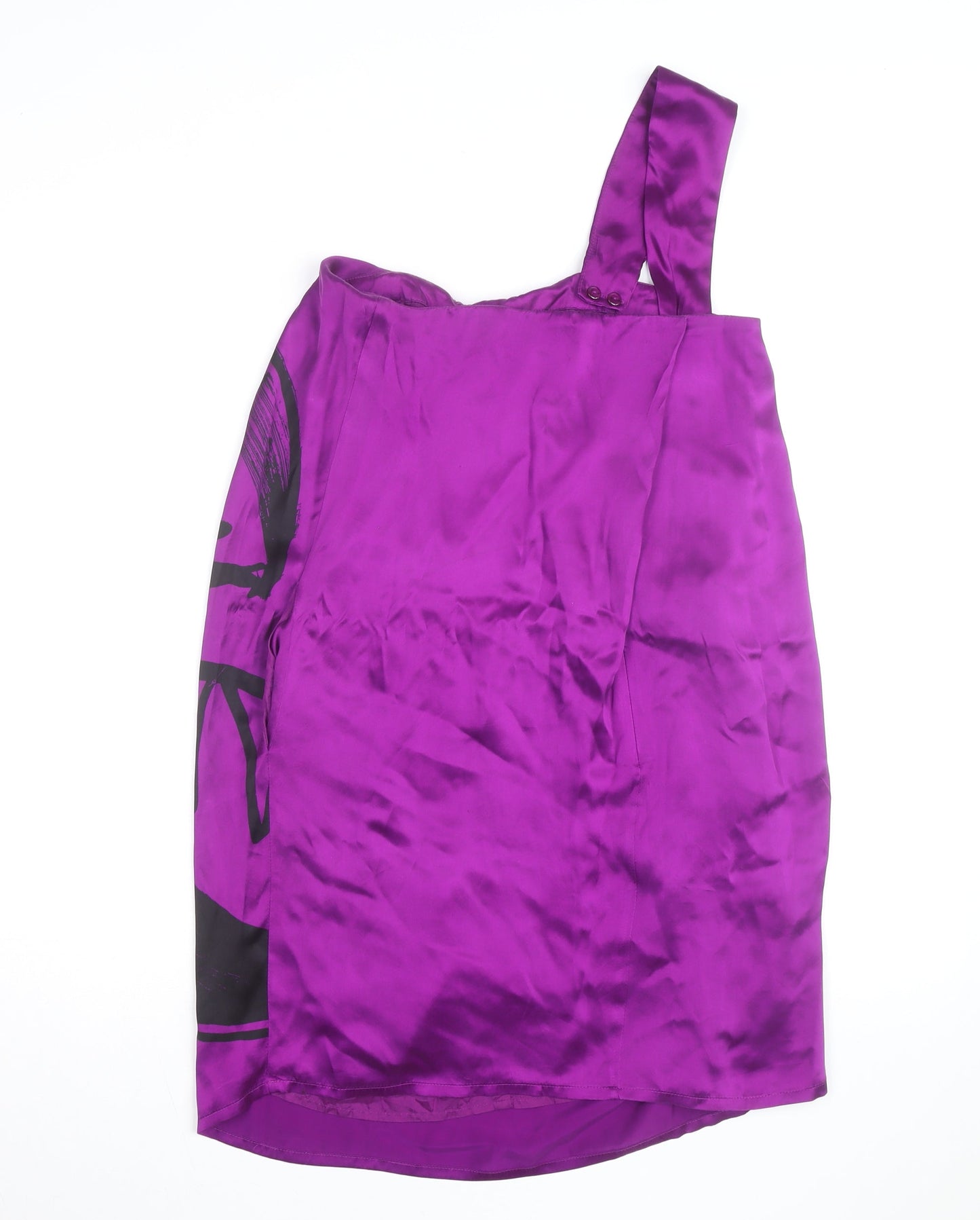 Oasis Women’s Purple One Shoulder Satin Cocktail Dress Size 8