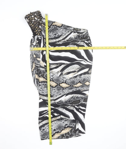 Ko-Tee Women’s Multicoloured Animal Print One Shoulder Bodycon Dress Size M