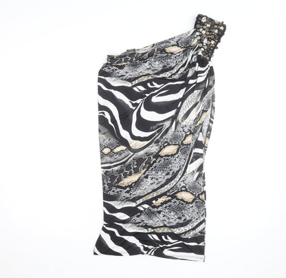 Ko-Tee Women’s Multicoloured Animal Print One Shoulder Bodycon Dress Size M