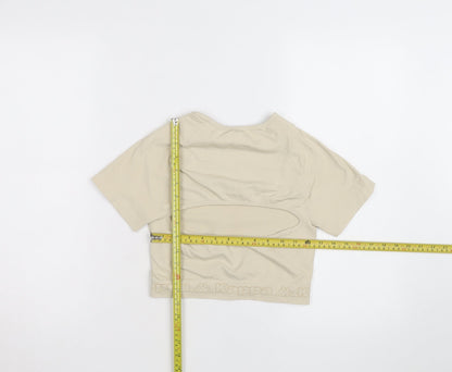 Kappa Women Beige XS Cropped Activewear Top Short Sleeve