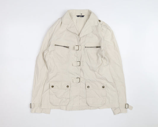 Marks and Spencer Women's Beige Military Style Jacket Size 12