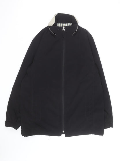 Liz Claiborne Men's Black Softshell Full Zip Mid-Length Jacket S