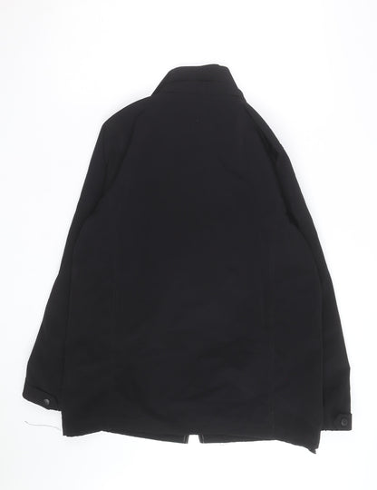 Liz Claiborne Men's Black Softshell Full Zip Mid-Length Jacket S