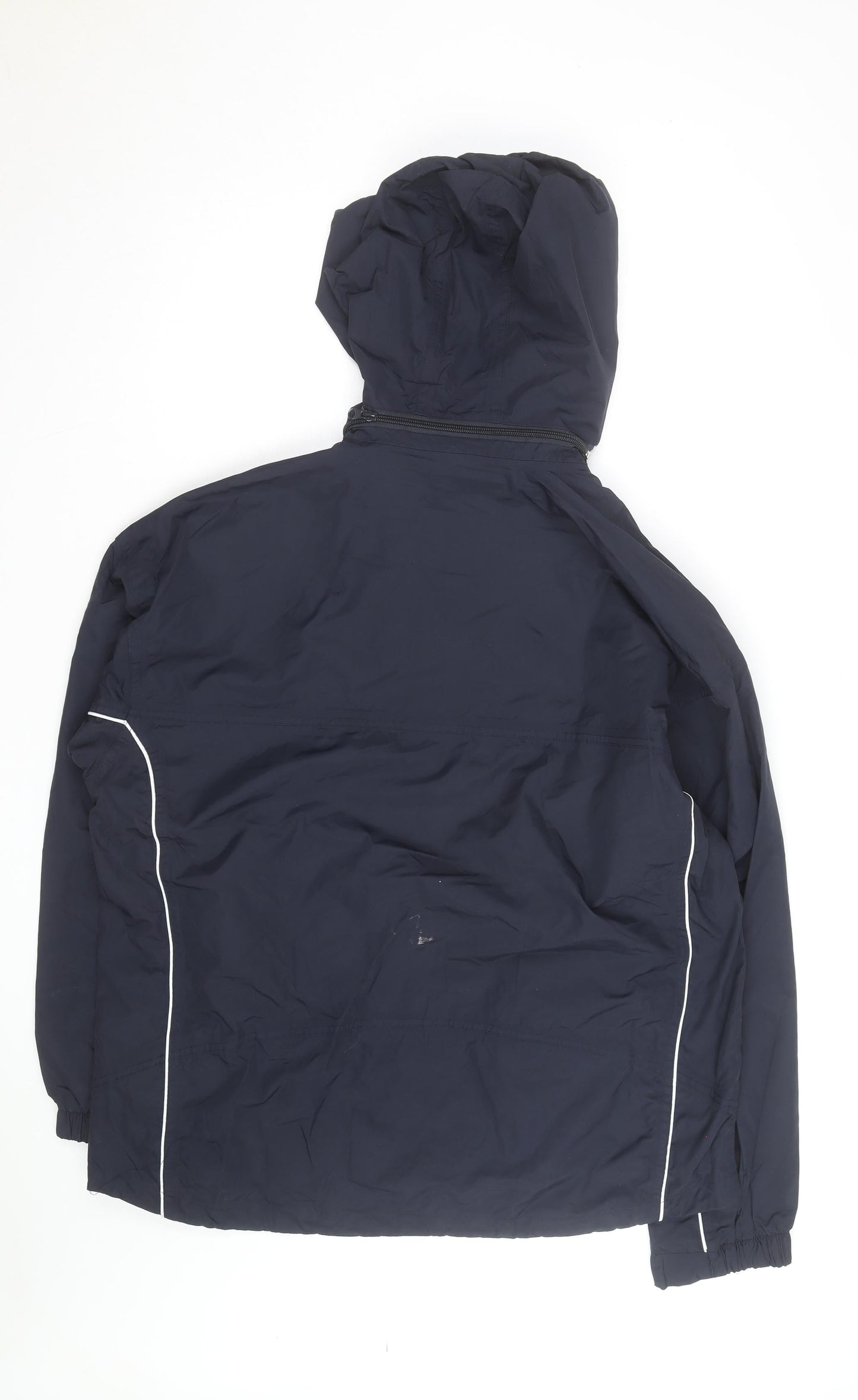 Landmark Men's Blue Hooded Parka Jacket Size L Water Resistant