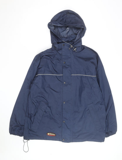 Wetskins Men’s Blue Waterproof Hooded Rain Jacket Size L