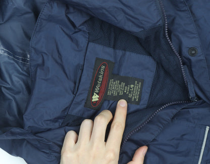 Wetskins Men’s Blue Waterproof Hooded Rain Jacket Size L