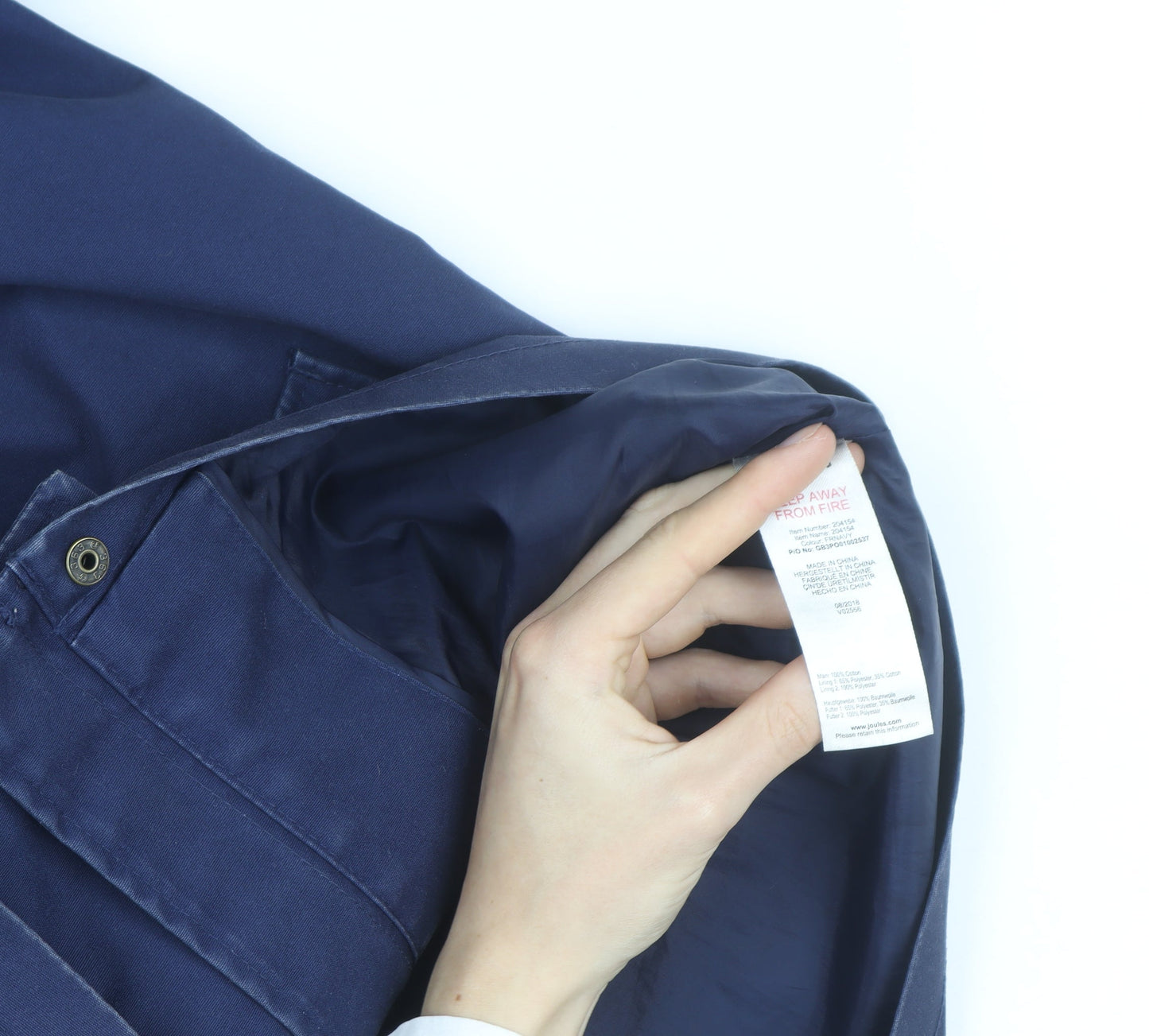 Joules Women's Blue Waterproof Hooded Rain Coat Jacket Size 10