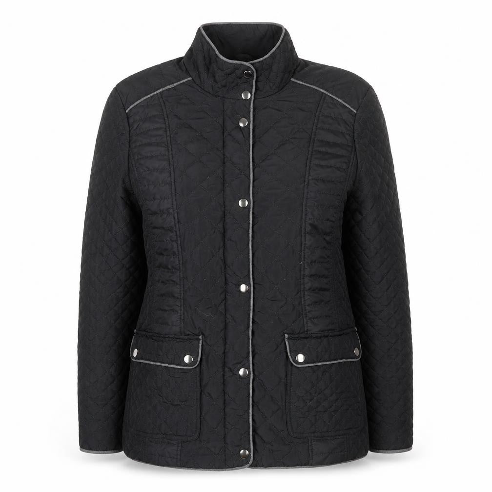 Wallis Womens Black Quilted Mid-Length Jacket Size 16