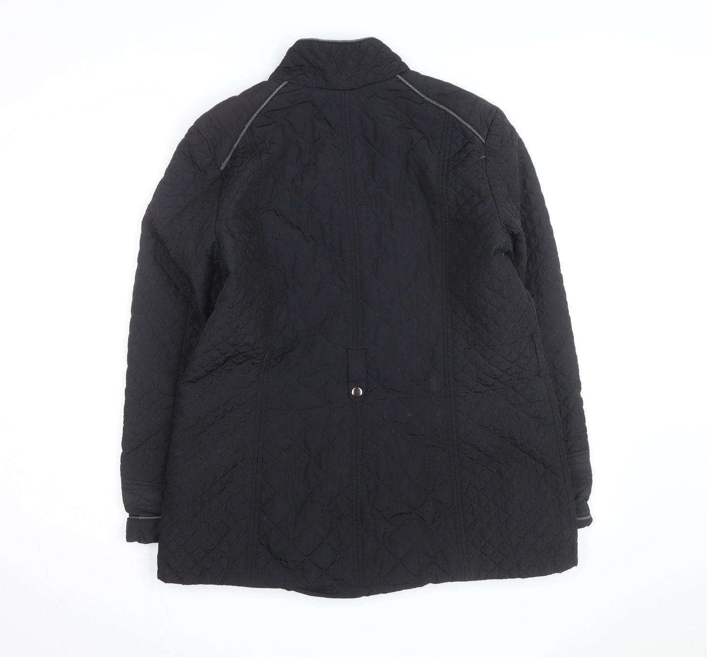 Wallis Womens Black Quilted Mid-Length Jacket Size 16