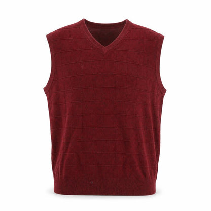 Dockers Men's Red Knit Sleeveless V-Neck Vest Jumper Size L